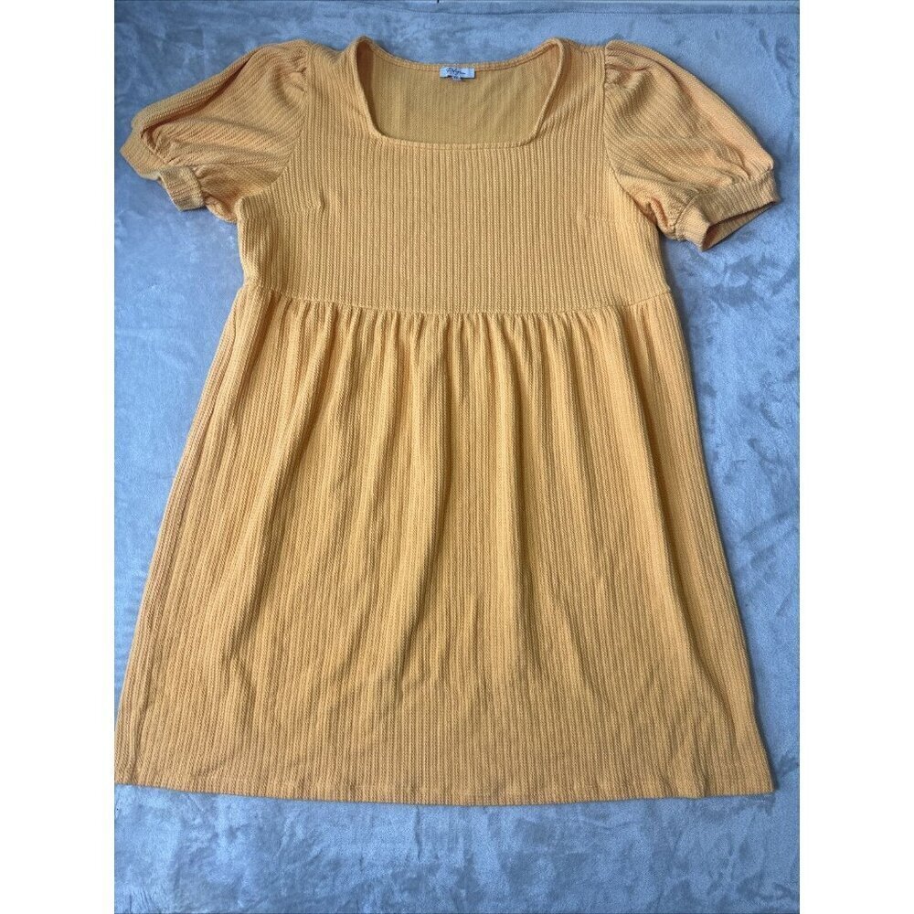 Polagram Dress Orange Rivne Cottage Core Orange Stretch Plus 2X - Picture 4 of 9